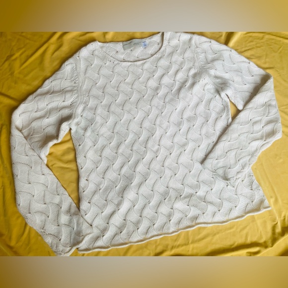 I. Magnin Women's Beige 100% Cashmere Sequin Sweater Size L - Picture 3 of 8